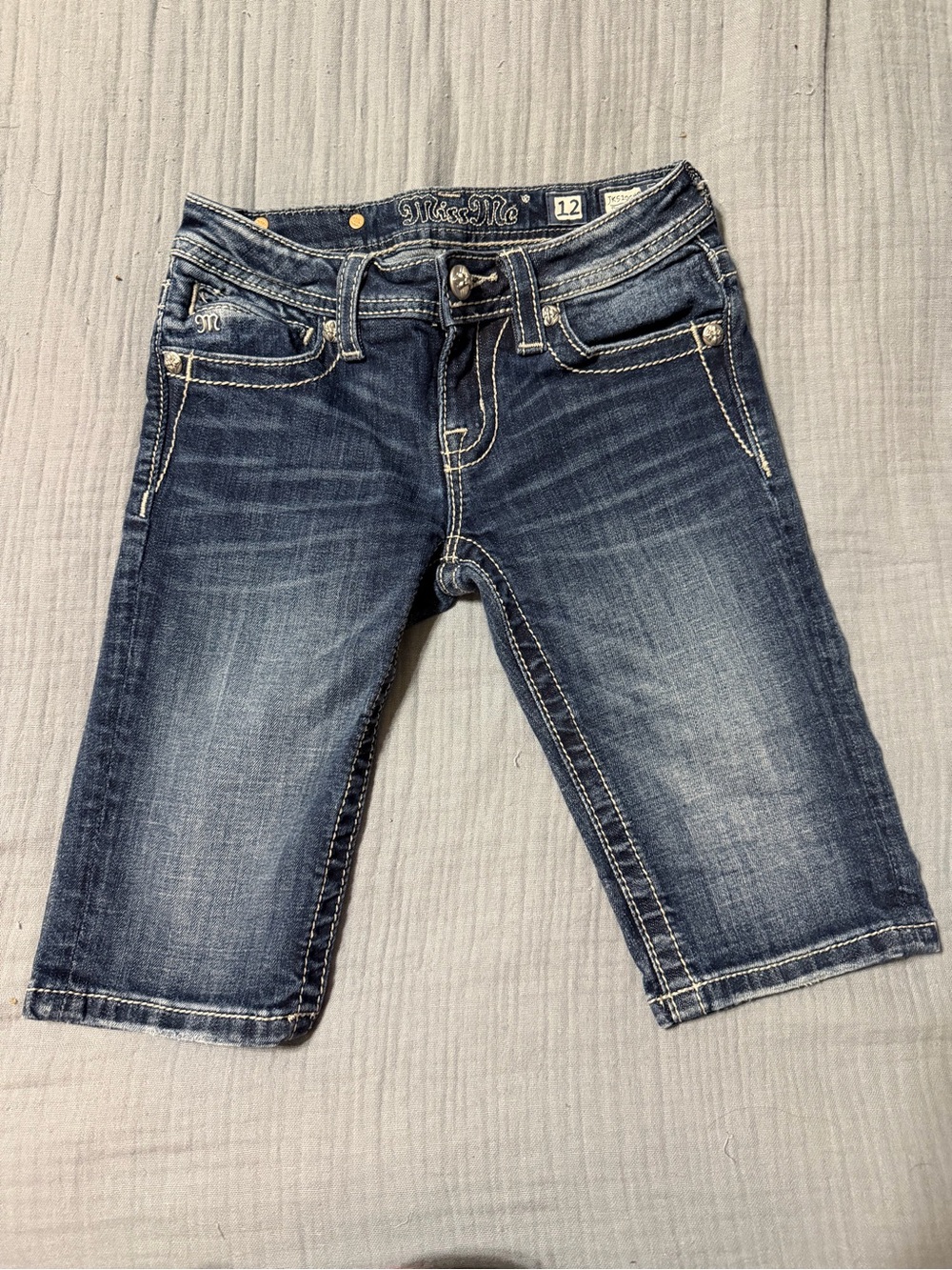 Miss Me Girl’s Dark Blue Denim Jean Shorts Size 12